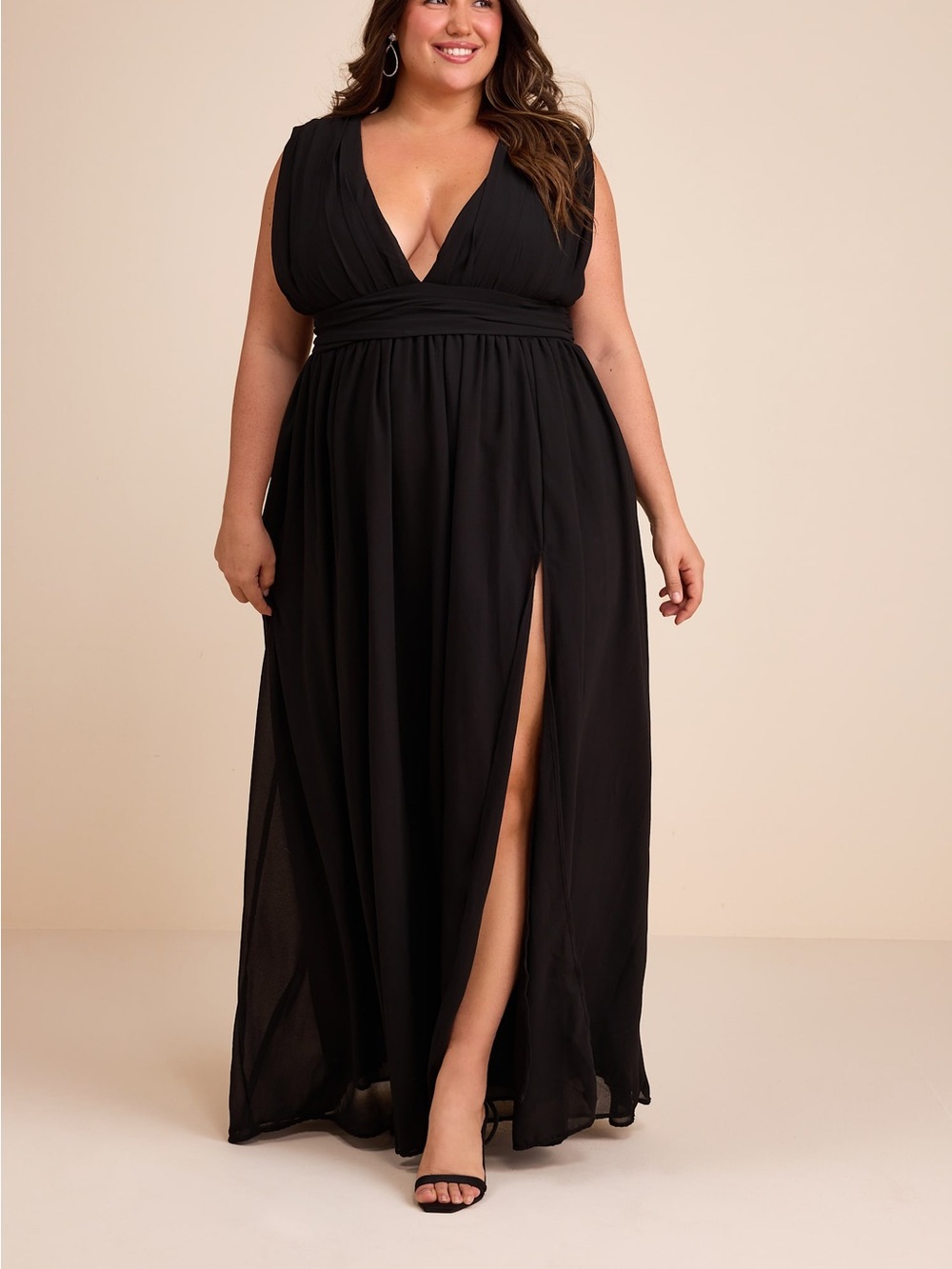 Lulus Heavenly Hues Black Maxi Dress Size XL NWT